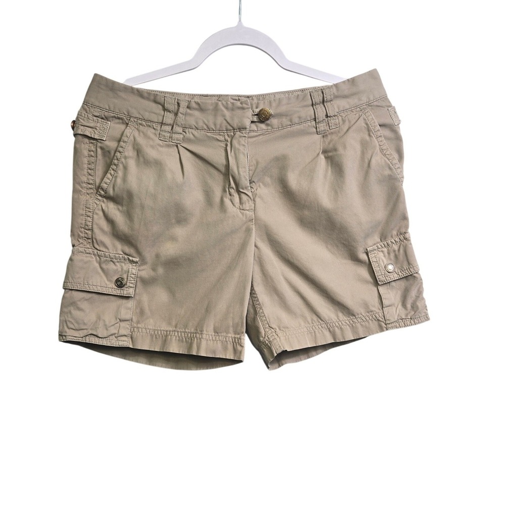J.Crew Cargo Shorts Womens 6 Taupe Weathered Broken-In Chino City Fit Utility
